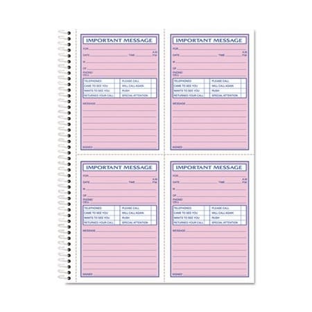 Tops Business Forms TOPS, Telephone Message Book, Fax/mobile Section, 5 1/2 X 3 3/16, Two-Part, 400/book 4009